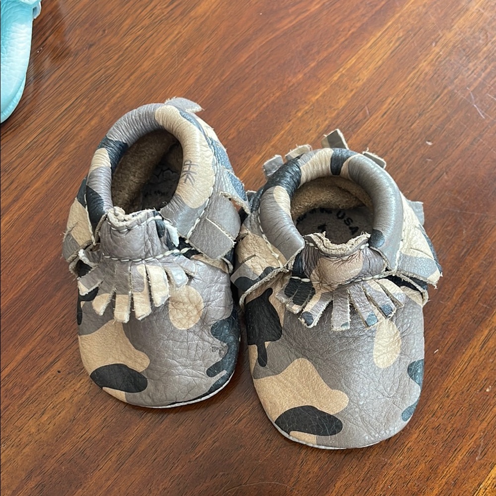 Freshly Picked Gray and Black Moccasins with Fringe